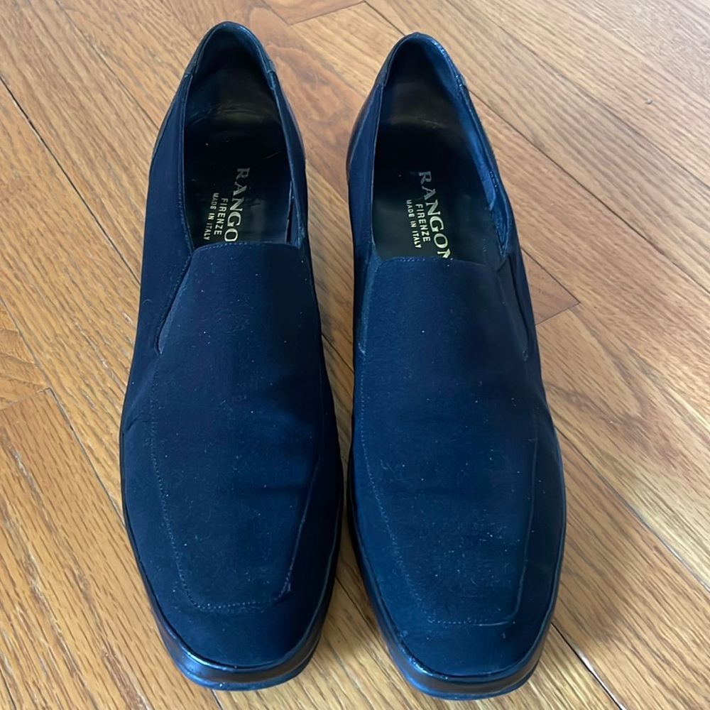 Vintage RANGONI FIRENZE Elvira Asfalto Black dress shoes. Womens 10 SS (narrow)